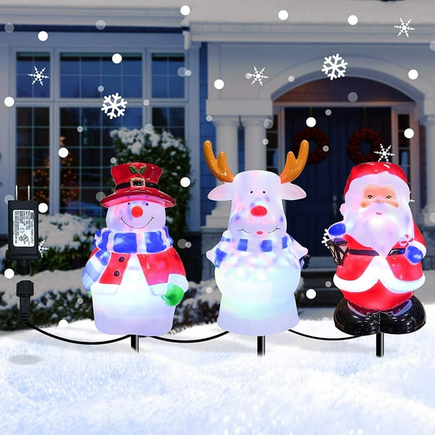 Snowman Landscape Path Lights Garden Christmas Pathway Lights Outdoor Decoration Yard Waterproof 3 in 1 Pathway Stake Lights for Patio Lawn Decorations Snowman Landscape Path Lights Garden Christmas Pathway Lights Outdoor Decoration Yard Waterproof 3 in 1 Pathway Stake Lights for Patio Lawn Decorations